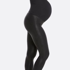 Spanx maternity faux leather leggings